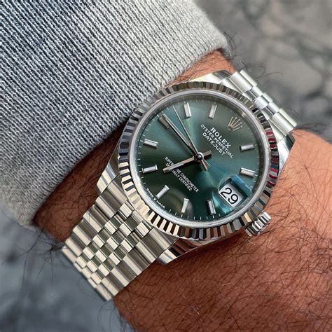 rolex datejust green dial two tone|Rolex Datejust 126300 41mm.